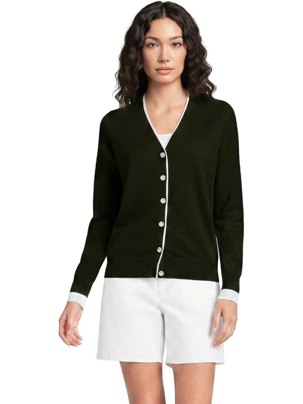 Women's V-Neck Cotton Cardigan Sweater - Cozy, Stylish, Perfect for Layering